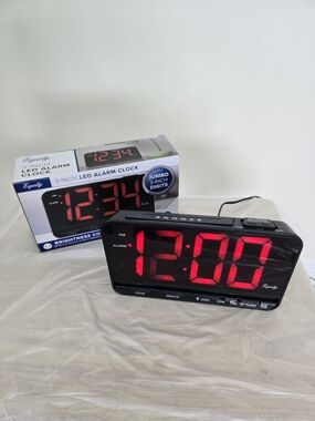 Jumbo 3-Inch LED Digital Alarm Clock with Red Display